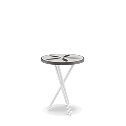 sand dollar side table 18" tex white - white and black duraboard